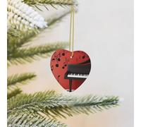 Christmas Tree Ornament Hanging Music Note Piano Ceramic Ornaments Personalized Heart Porcelain Pendant Christmas Ornament for Holiday Decoration Keepsake Gifts