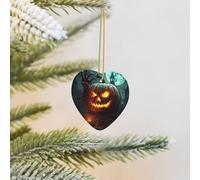 Christmas Tree Ornament Hanging Pumpkin Held Up from Tomb Ceramic Ornaments Personalized Heart Porcelain Pendant Christmas Ornament for Holiday Decoration Keepsake Gifts
