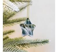 Christmas Tree Ornament Hanging Waterfall Water Resources Ceramic Ornaments Personalized Star Porcelain Pendant Christmas Ornament for Holiday Decoration Keepsake Gifts