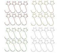 Christmas Tree Ornament Hooks 20PCS Star Shaped Metal Hangers for Various Decorations (Green)