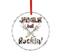 Christmas Tree Ornament, Jingle Bell Rockin Glass Memorial Souvenir, Funny Circle Hanging Ornaments for Home Decor, Stocking Stuffer Gifts For Leopard Print Enthusiasts, 7.5CM