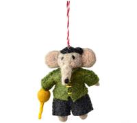 Christmas Tree Ornament Keychain Pendant Featuring Handmade Wool Felt Animals with Craft Techniques and Soft Natural Material (Eleven)