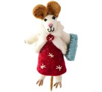 Christmas Tree Ornament Keychain Pendant Featuring Handmade Wool Felt Animals with Craft Techniques and Soft Natural Material (04)