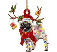 Christmas Tree Ornament - Pug Dog Army Decoration - Gift for Veteran