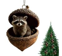 Christmas Tree Ornament - Realistic 2D Acrylic Holiday Decorations,Christmas Animal Acorn Decorations,for Windowsill Bedroom Balconies Doorways Wall Garden Yard Path Porch Festive
