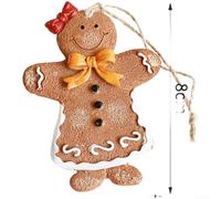 Christmas Tree Ornament Resin Hanging Hand Painted Cookie Man with Festive Holiday Design for Decoration (Huang Jiekuan)