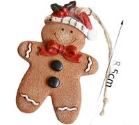 Christmas Tree Ornament Resin Hanging Hand Painted Cookie Man with Festive Holiday Design for Decoration (Red Payment)