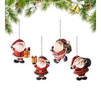 Christmas Tree Ornament - Resin Santa Claus Pendant, Mini Holiday Decoration, Detailed Handcrafted Figurine | Joyful Decorative Accent with Seasonal Spirit Indoor Display Bedroom Living Room Yard