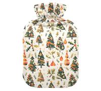 Christmas Tree Ornament Water Bottle for Hot Water with Soft Cover, 1L Hot Compresses for The Body for Hot and Cold Therapies