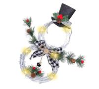 Christmas Tree Ornament Xmas Garland with Light for Christmas Season | White Finish, Cloth and Steel Wire, House Embellishment, Requires 2aa Batteries Not Included