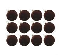 Christmas Tree Ornaments 12PC Velvet Balls 6cm Green(Pure coffee color) | for durable plastic core, velvet exterior, shatter-resistant, lightweight, safe for homes with kids