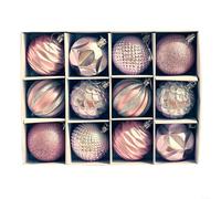 Christmas Tree Ornaments 12PCS 6CM Balls for Home and Party Decoration (for PINK)