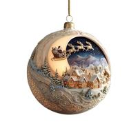 Christmas Tree Ornaments 2D Wolf Acrylic Santa Claus Snow Decoration