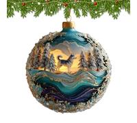 Christmas Tree Ornaments Acrylic 2D Wolf Santa Claus Snow Ornament