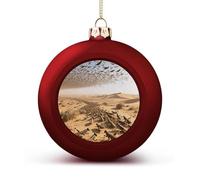 Christmas Tree Ornaments Balls - Desert Locust Swarm Shatterproof Xmas Tree Decorations, Red Xmas Decorative Hanging Ball for Farmhouse Home Fireplace Decor Holiday Party Favors