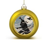 Christmas Tree Ornaments Balls - Ninja Shuriken Throw Shatterproof Xmas Tree Decorations, Golden Xmas Decorative Hanging Ball for Farmhouse Home Fireplace Decor Holiday Party Favors