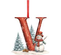 Christmas Tree Ornaments Christmas Decorations Tree Decorations A To Z Letter Decorative Xmas Pendant Personalized Diy Baubles Snowman Letter Hanging Ornament