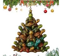 Christmas Tree Ornaments - Christmas Hangable Pendants - 2D Acrylic Sea Turtle Shape Hangable Decoration for Holiday Party Planners Event Organizers Home Decorators Garden