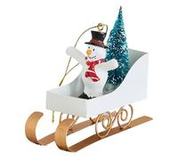 Christmas Tree Ornaments | Christmas Sleigh Ornament Holding Tree - Iron Pendant for Indoor Outdoor Winter Home Fireplace Mantel Tabletop Yard Door Wall