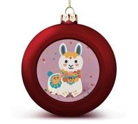 Christmas Tree Ornaments,Cute Llama Christmas Ball Decoration Set for Holiday