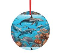 Christmas Tree Ornaments, Dolphins Sea Turtle Octopus Coral Reef Xmas Decorative Hanging Ornaments, Christmas Decor Indoor Home Holiday Party Gifts