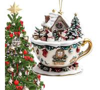 Christmas Tree Ornaments | Festive 2D Car Decorations, Door, Backpack, Shelf, Bedside Fireplace, Fireplace, Window & Totes | Seasonal Holiday Decoration for Home, The