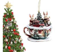 Christmas Tree Ornaments | Festive 2D Car Decorations, Door, Backpack, Shelf, Bedside Fireplace, Fireplace, Window & Totes | Seasonal Holiday Decoration for Home, The