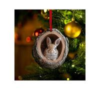 Christmas Tree Ornaments - Forest Animal Pattern Acrylic Decoration Hanging Ornament - Christmas Animal Lovers Gift