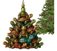 Christmas Tree Ornaments - Hangable Christmas Tree Decorations | 2D Acrylic Sea Turtle Shape Hangable Decoration for Holiday Party Planners Event Organizers Home Decorators Garden