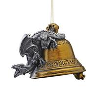Christmas Tree Ornaments - Humdinger the Bell Ringer Gothic Dragon Holiday Ornament - Dragon Statue - Christmas Decorations
