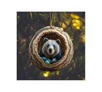 Christmas Tree Ornaments - Little Animal Pattern Acrylic Decorations for Forest Animal Lovers