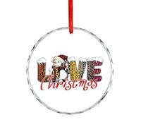 Christmas Tree Ornaments, Live Christmas Glass Memorial Souvenir, Colorful Leopard Print Funny Circle Hanging Ornament for Home Decor, Stocking Stuffer Gifts For Family Friend, 7.5CM