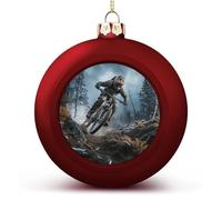 Christmas Tree Ornaments, Mountain Bike Tournament Print Hanging Tree Decorations Christmas Ornaments Perfect for Tree, Holiday Decor