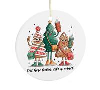 Christmas Tree Ornaments, Out Here Looking Like A Snack Ceramic Memorial Souvenir, Funny Hanging Ornament for Home Decor, Stocking Stuffer Gifts for Dessert Lovers, 7.5CM