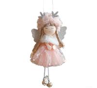 Christmas Tree Ornaments, Pendant Holiday Hanging Cozy, Plush Deer Antler Decor Angel Girl Creative Doll for Holiday(Pink)