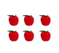 Christmas Tree Ornaments Red Flocked Apples Pendant Christmas Tree Ornaments Party Decoration Hanging Home Mall Bar Decorations 6 Pack Artistic for Festive Decoration