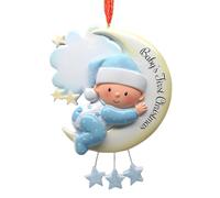 Christmas Tree Ornaments - Resin Baby's First Christmas Pendant | Hangable Tree Decorations for Winter Holiday Window Wall Indoor Home Car Rear View Mirror Bag Fireplace Garland