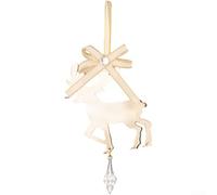 Christmas Tree Ornaments Set Metal Icicle Hanging Decorations | Wrought Iron Festive Baubles with Rustic Snowman Reindeer for Star White Snowflake Pendant for Holiday Home Garden