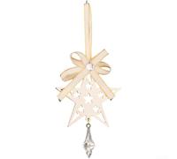 Christmas Tree Ornaments Set Metal Icicle Hanging Decorations | Wrought Iron Festive Baubles with Rustic Snowman Reindeer for Star White Snowflake Pendant for Holiday Home Garden