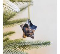Christmas Tree Ornaments Star Ceramic Ornament Funny Porcelain Hanging Pendant Crafts 3D Cute Guinea Pig Holidays Ornaments Ceramic Keepsake Gifts for Christmas Tree Decorations