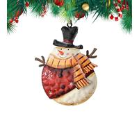 Christmas Tree Ornaments - Tinplate Funny Snowman Decor - Hangable Festive Ornaments for Christmas Tree | for Outdoor Indoor Bedroom Living Room Dining Room Kitchen Bathroom Porch Patio Balcony Garden