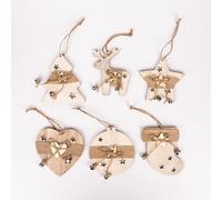 Christmas Tree Ornaments Wooden Aesthetic Hanging Decoration Reindeer piece (8cm)
