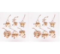 Christmas Tree Ornaments Wooden Aesthetic Hanging Decoration Reindeer piece (8cm) (Pack of 2)