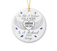 Christmas Tree Ornaments Xmas Tree Hanging Ceramic Christmas Decorations Baubles I'M Not A Window I'M A Wife To A Husband With Wing, Personalized Husband Gift From Wife, Custom Name