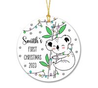 Christmas Tree Ornaments Xmas Tree Hanging Ceramic Christmas Decorations Baubles Personalized Baby'S First 2023, Koala Bear Baby 1St, Custom Name Koala Gift For Newborn Baby Boys Girls
