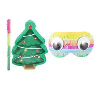 Christmas Tree Paper Pinata for Christmas Themed Party Decorative Prop | Lightweight Paper Build, Traditional Tree Shape, Table Centerpiece Use, Party Game Prop, Festive Holiday Decor