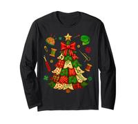Christmas Tree Patchwork Quilting Quilter Sewing Lover Women Long Sleeve T-Shirt