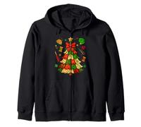 Christmas Tree Patchwork Quilting Quilter Sewing Lover Women Zip Hoodie