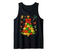 Christmas Tree Patchwork Quilting Quilter Xmas Sewing Womens Tank Top