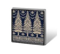 Christmas Tree Pattern Printed Square Badge Metal Button Badge Decorative Button Brooch Lapel Pins Bag Hat Accessories for Women Men Aluminum